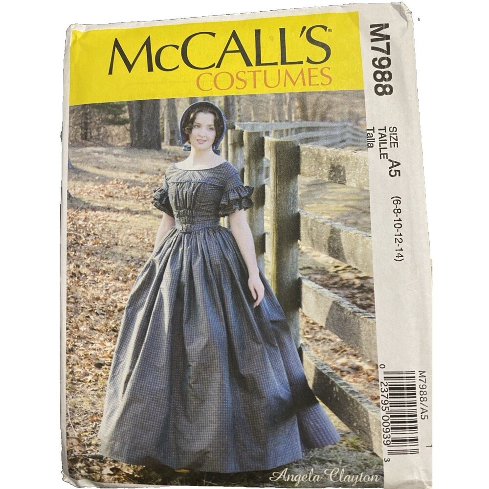 McCall's Costumes Angela Clayton Size A5 6-8-10-12-14 M7988 New, Uncut